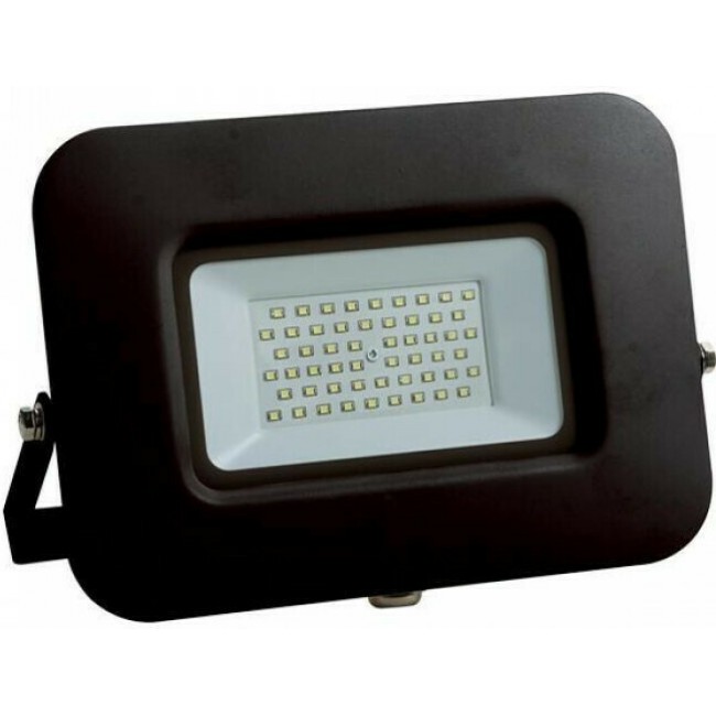 Eurolamp 147-69333 Στεγανός Προβολέας IP65 Ισχύος 50W με Θερμό Λευκό Φως σε Μαύρο χρώμα