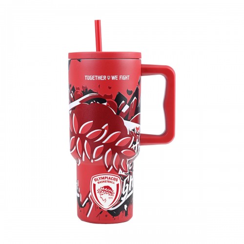 Estia  01-35976  Θερμός Straw Tumbler XL Olympiakos Edition Together We Fight  900ml *