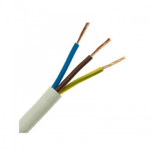 Eurolamp 150-10009 H05VV-F Καλώδιο Ρεύματος με Διατομή 3x2.5mm² σε Λευκό Χρώμα 50m
