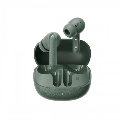 QCY Buds Anc Green (HT15)- 45db Anc Tws Earbuds 35h 5 Mic ENC, ear-Canal Adaptive tech, Leather Case - (QCY-HT15 Green)