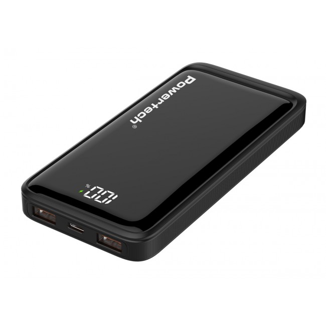 Powertech PT-1326 Power Bank 10000mAh 22.5W με 2 Θύρες USB-A και Θύρα USB-C Power Delivery / Quick Charge 3.0 Μαύρο