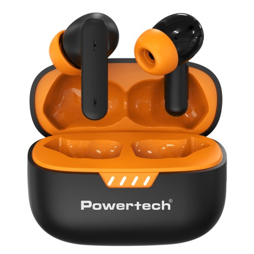 Powertech PT-1431 Μαύρα In-ear Bluetooth Handsfree Ακουστικά με Θήκη Φόρτισης 