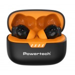 Powertech PT-1431 Μαύρα In-ear Bluetooth Handsfree Ακουστικά με Θήκη Φόρτισης 
