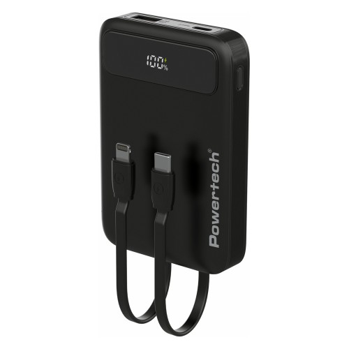 Powertech PT-1417 Power Bank 10000mAh 22.5W με Θύρα USB-A και Θύρα USB-C Power Delivery / Quick Charge 3.0 Μαύρο