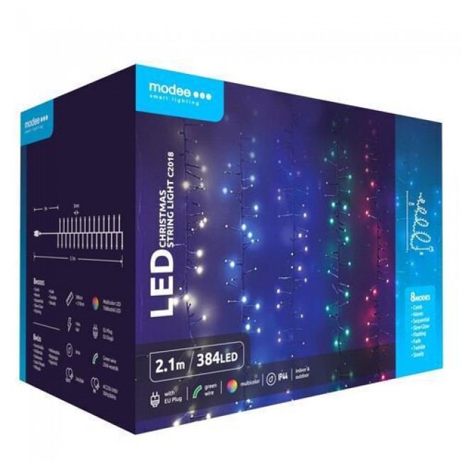 Modee Χριστουγεννιάτικα Φωτάκια LED με Τροφοδοτικό (384LED/2.1m) Πολύχρωμα *