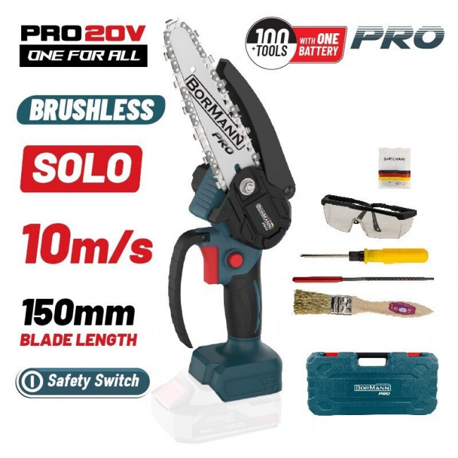 Bormann BBP3916C Κλαδευτικό Αλυσοπρίονο Μπαταρίας Solo Brushless 20V 0.825kg με Λάμα 15cm *