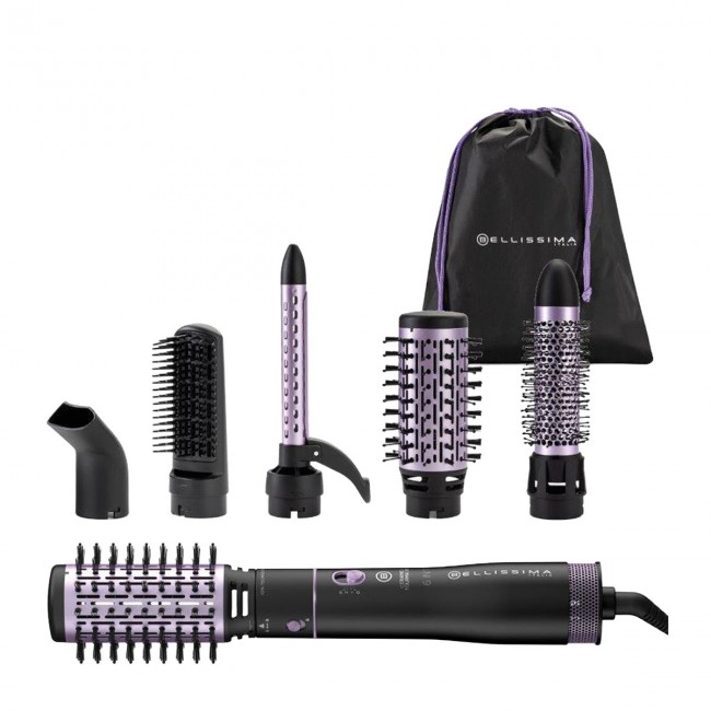 Bellissima 11934 Style Expert Air Wander 6 in 1 Κεραμική Ηλεκτρική Βούρτσα με Αέρα για Ίσιωμα και Μπούκλες 1000W 