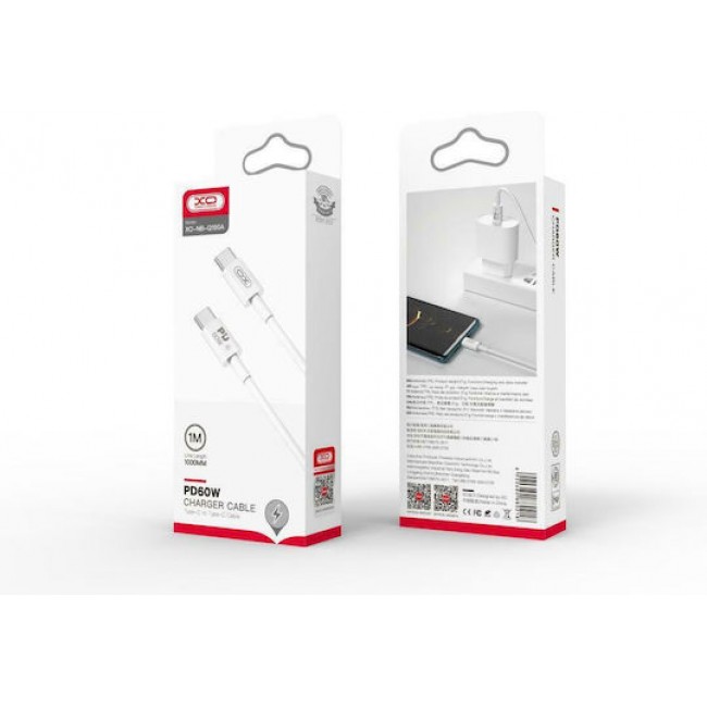 XO NB-Q190A 60W Καλώδιο Φόρτισης + Data Type-C σε Type-C 1m (16.005.0283)