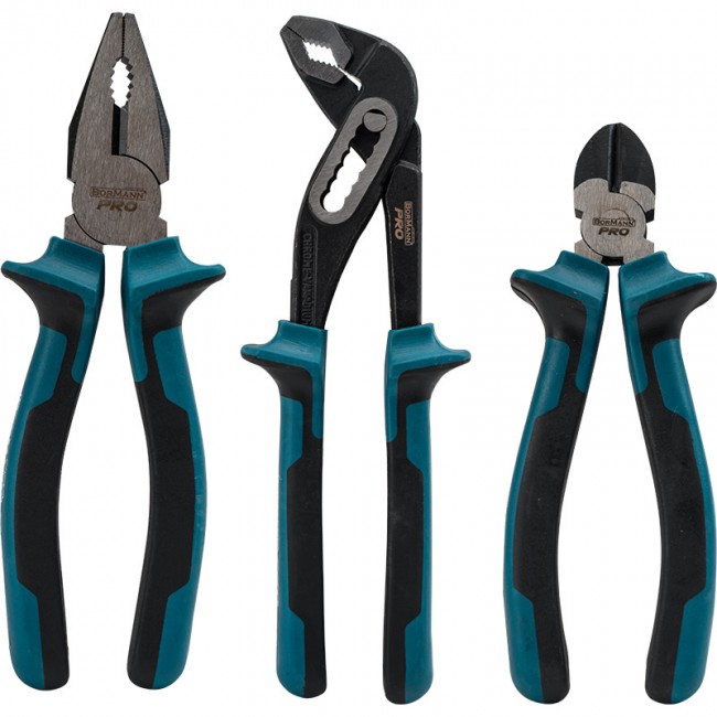 BORMANN Pro BHT1661 Σετ 3τεμ,Πένσα 180mm,Πλαγιοκόφτης 150mm,Γκαζοτανάλια 250mm,Crv
