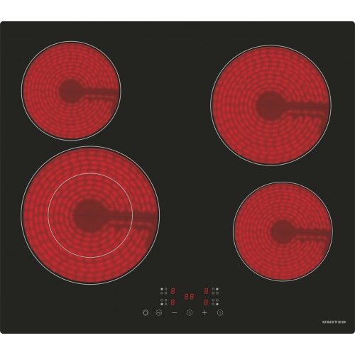United UBH-60464 Κεραμική Εστία Αυτόνομη με Λειτουργία Κλειδώματος Π60cm *