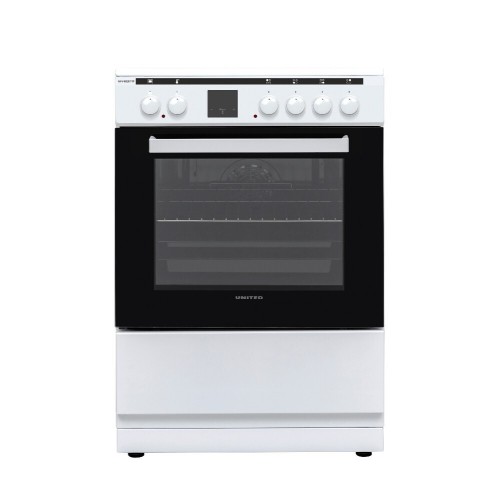United UFV-68287TP Κουζίνα 69lt με Κεραμικές Εστίες Π60εκ. Λευκή *