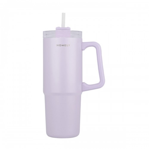 Estia 01-34528 Handled Tumbler Θερμός Ανοξείδωτο 900ml LAVENDER FOG με Καλαμάκι και Λαβή *