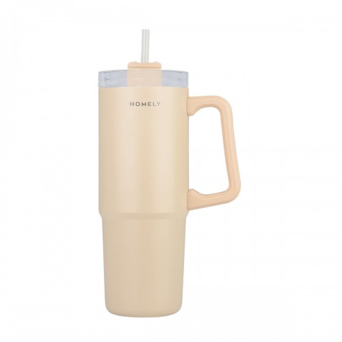 Estia 01-34504 Handled Tumbler Θερμός Ανοξείδωτο 900ml SANDSTONE με Καλαμάκι και Λαβή *