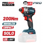 BORMANN Pro BBP5410 Παλμικό Κατσαβίδι Compact Brushless Μπαταρίας 20V,Li-Ion,200Nm SOLO  *