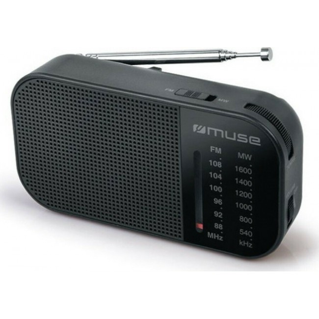 Muse M-025 R Ραδιοφωνάκι Μπαταρίας (Black)