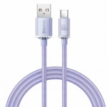 Baseus Καλώδιο USB σε USB-C Crystal Shine, 5A, 100W, 1.2m (Μοβ) CAJY000405 Baseus Καλώδιο USB σε USB-C Crystal Shine, 5A, 100W, 1.2m (Μοβ) CAJY000405