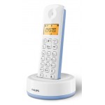 Philips D1601S-34 ασύρματο τηλέφωνο με ελληνικό μενού, λευκό-μπλε