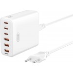 XO L133 Φορτιστης Desktop 75W Gan 3 Θυρες Usb + 3ΘΥρες TYPE-C, 1.5M - (16.006.0259)