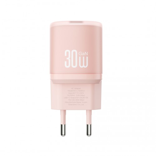 XO L150 (EU) 30W Μονός Γρήγορος Φορτιστής USB-C Ροζ (16.006.0324)