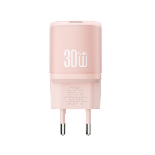 XO L150 (EU) 30W Μονός Γρήγορος Φορτιστής USB-C Ροζ (16.006.0324)