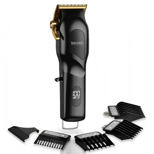 BRUNO BRN-0222 Επαγγελματική Κουρευτική μηχανή επαναφορτιζόμενη με βάση, μαύρη *