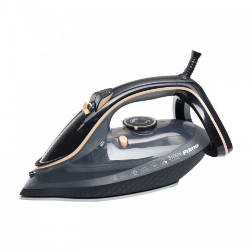 Primo PRSI-40505 Σίδερο ατμού Κεραμική πλάκα 3100W Anti-drip-Anti-calc-Auto shut-off Μαύρο-Kρεμ *
