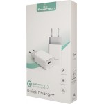 POWERTECH PT-780 Φορτιστής τοίχου , 1x USB, 20W, 4A, QC 3.0, λευκός **