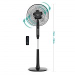 Primo PRSF-80615D Μαύρος Ανεμιστήρας Ορθοστάτης 16'' 40εκ. Με Τηλεχειριστήριο και DC μοτέρ ***