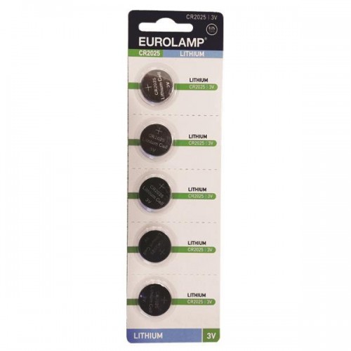 Eurolamp Μπαταρίες Λιθίου Ρολογιών CR2025 3V 5τμχ 147-24111