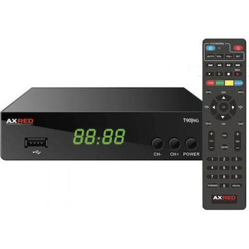 Axred AX T90 Ψηφιακός Δέκτης Mpeg-4 Full HD (1080p) με Λειτουργία PVR (Εγγραφή σε USB) Σύνδεσεις SCART / HDMI 
