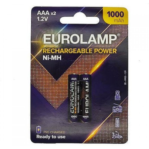 Eurolamp  (147-24200) Επαναφορτιζόμενες Μπαταρίες AAA Ni-MH 1000mAh 1.2V 2τμχ