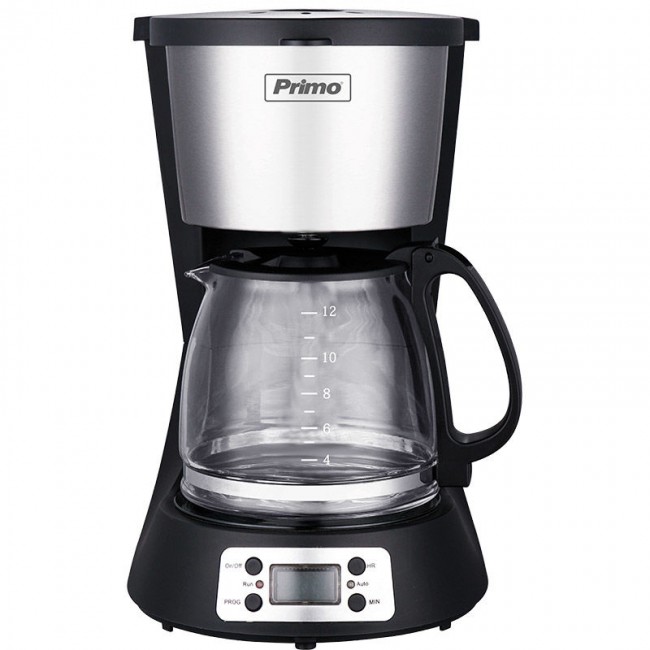 Primo PRCM-40250 Μαύρη-Inox Καφετιέρα φίλτρου Digital Eco 1.5L 12φλ