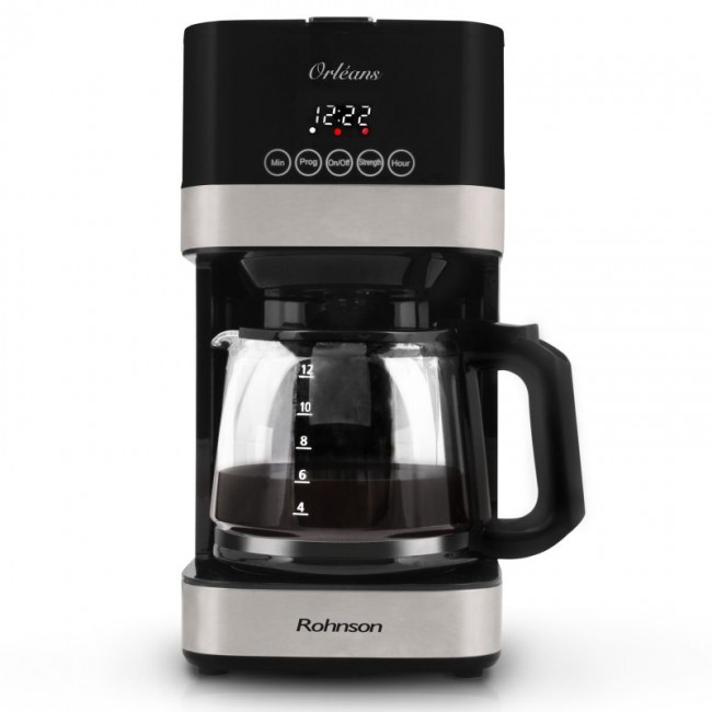 Rohnson R-930 Black Προγραμματιζόμενη Καφετιέρα Φίλτρου 900W 
