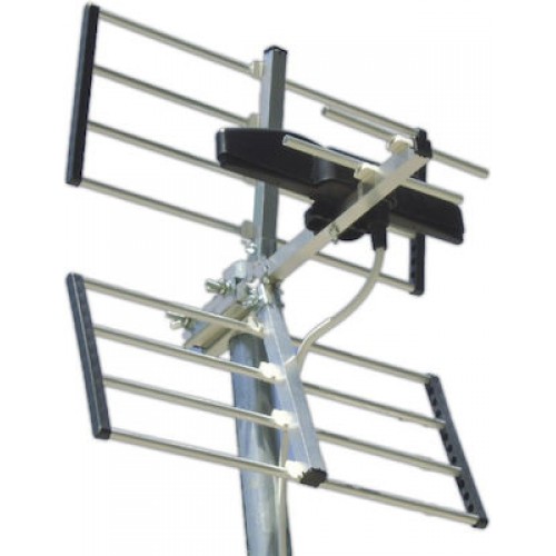 Mistral Micro Roc UHF 5G Εξωτερική Κεραία Τηλεόρασης (απαιτεί τροφοδοσία) σε Ασημί Χρώμα Σύνδεση με Ομοαξονικό (Coaxial) Καλώδιο
