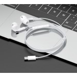 CELEBRAT E300 earphones με μικρόφωνο , USB-C σύνδεση, Φ10mm, 1.2m, λευκά
