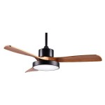 Eurolamp 300-25040 Ανεμιστήρας Οροφής με Led Φως και Κοντρόλ με DC Μοτερ Φ122 35W Mαύρο και Ξύλο