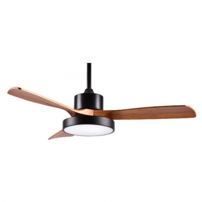 Eurolamp 300-25040 Ανεμιστήρας Οροφής με Led Φως και Κοντρόλ με DC Μοτερ Φ122 35W Mαύρο και Ξύλο