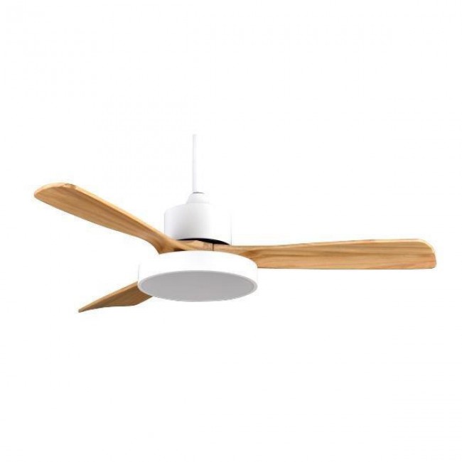 Eurolamp 300-25041 Ανεμιστήρας Οροφής με Led Φως και Κοντρόλ με DC Μοτερ Φ122 35W Λευκό και Ξύλο