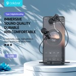 CELEBRAT CB-G38-BK earphones με μικρόφωνο, USB-C σύνδεση, 1.2m, μαύρα