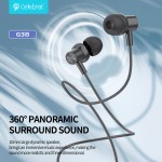 CELEBRAT CB-G38-BK earphones με μικρόφωνο, USB-C σύνδεση, 1.2m, μαύρα