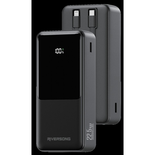 Riversong Horizon 30 Pro Power Bank 30000mAh 22.5W με Θύρα USB-A και Θύρα USB-C Μαύρο