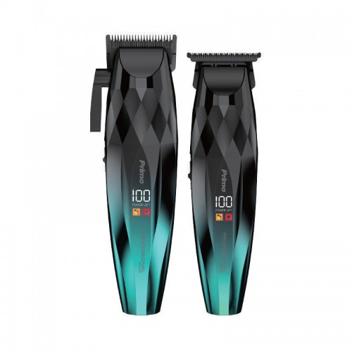 PRIMO PRΗΤ-40560B+PRHT-40560S Σετ Κουρευτικές μηχανές  Επαναφ Digital Πράσινο mirror