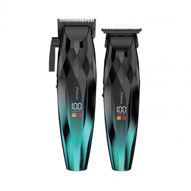 PRIMO PRΗΤ-40560B+PRHT-40560S Σετ Κουρευτικές μηχανές  Επαναφ Digital Πράσινο mirror