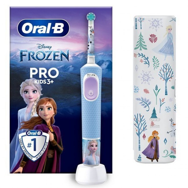 Oral-B Frozen II με Θήκη Ταξιδίου Ηλεκτρική Οδοντόβουρτσα για 3+ Χρονών Γαλάζια-Λιλά 80720373