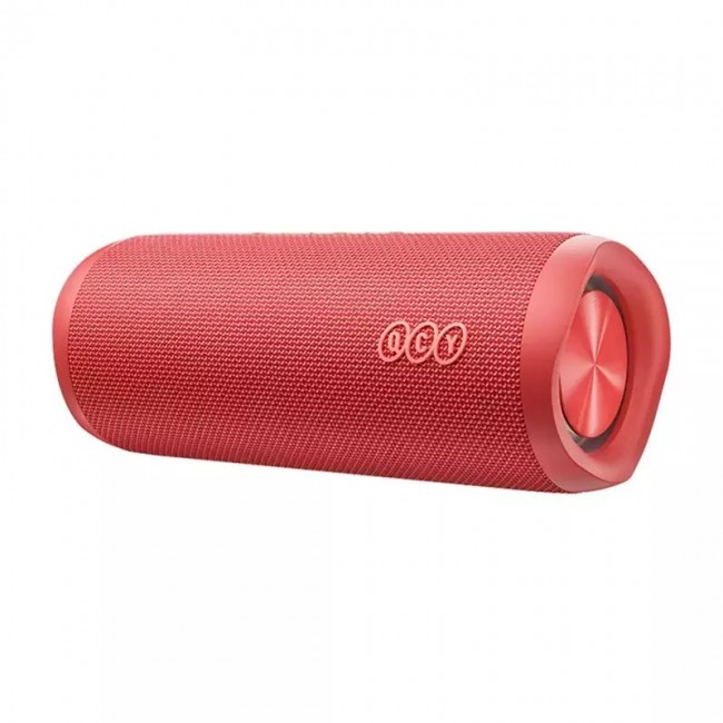 QCY SP7 Red – Portable Bluetooth Speaker w Stereo Sound 40W, Mic for Calls, RGB Light Show