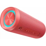 QCY SP7 Red – Portable Bluetooth Speaker w Stereo Sound 40W, Mic for Calls, RGB Light Show