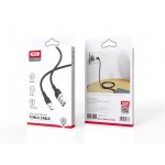 XO NB-208 USB 2.0 Cable USB-C male - USB-A 60W Μαύρο 1m (16.005.0236)