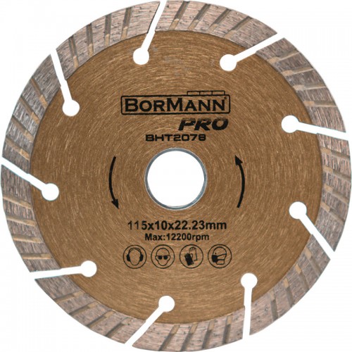 BORMANN Pro BHT2078 Διαμαντόδισκος SLANT TURBO Φ115X1,4X22,2mm 10mm