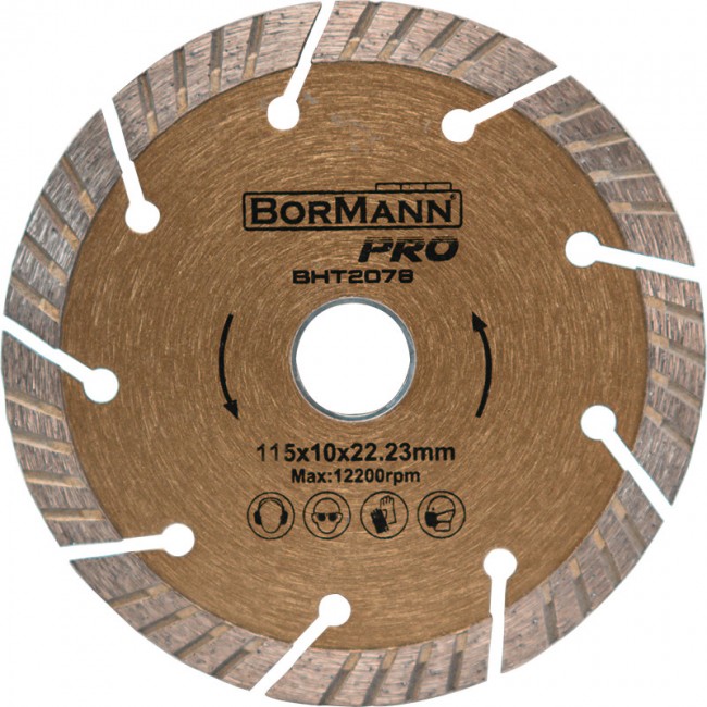 BORMANN Pro BHT2078 Διαμαντόδισκος SLANT TURBO Φ115X1,4X22,2mm 10mm 