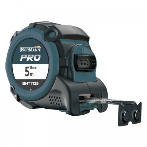 BORMANN Pro BHT7134 Μέτρο 3m x 16mm, Αυτόματου Κλειδώματος, με Επικάλυψη Ματ,Μαγνητικός Γάτζος 